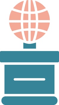 World Glyph Two Color Icon vector
