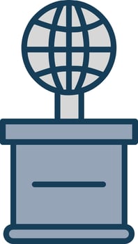 World Line Filled Grey Icon vector