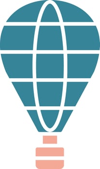 Hot Air Balloon Glyph Two Color Icon vector