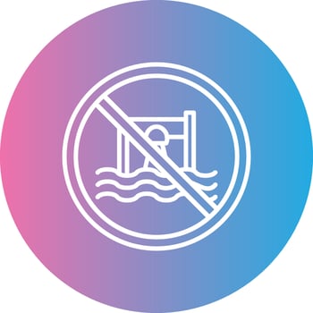 Prohibited Sign Line Gradient Circle Icon vector