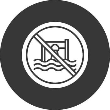 Prohibited Sign Glyph Inverted Icon vector