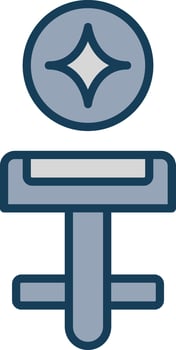Cufflinks Line Filled Grey Icon vector