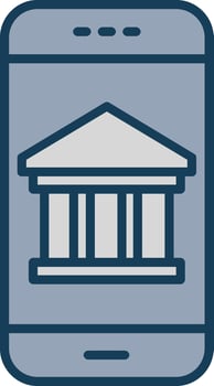 Mobile Banking Line Filled Grey Icon vector