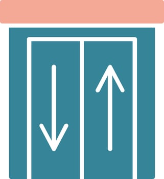 Elevator Glyph Two Color Icon vector