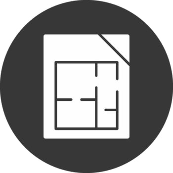 Floor Plans Glyph Inverted Icon vector