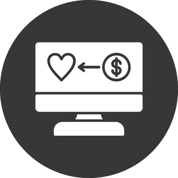 OnGlyph Inverted Donation Glyph Inverted Icon vector