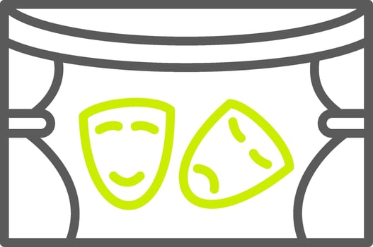 Theatre Line Two Color Icon vector