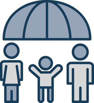 Family Health Insurance Line Filled Grey Icon vector