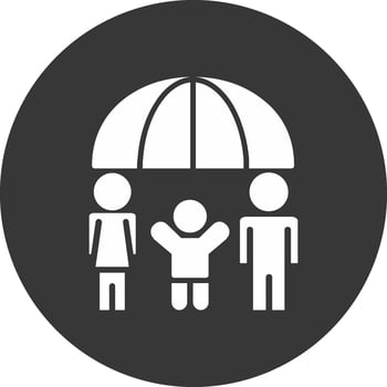 Family Health Insurance Glyph Inverted Icon vector