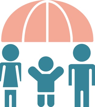 Family Health Insurance Glyph Two Color Icon vector