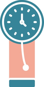 Clock Glyph Two Color Icon vector