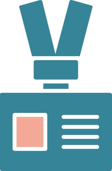 Lanyard Glyph Two Color Icon vector