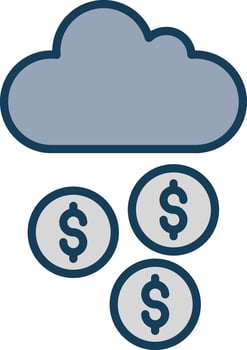 Raining Line Filled Grey Icon vector