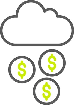 Raining Line Two Color Icon vector