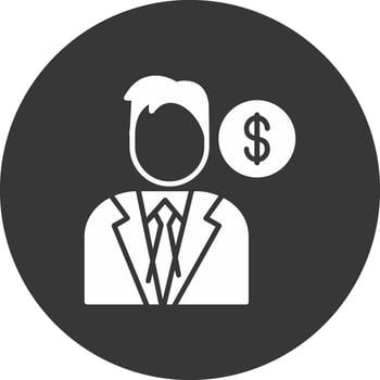 Marketer Glyph Inverted Icon vector