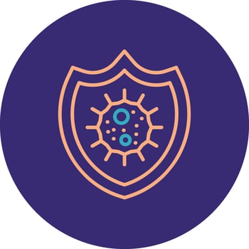 Bacteria Line Two Color Circle Icon vector