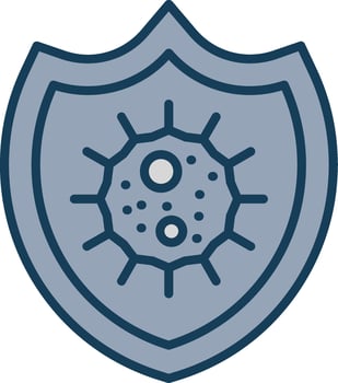 Bacteria Line Filled Grey Icon vector