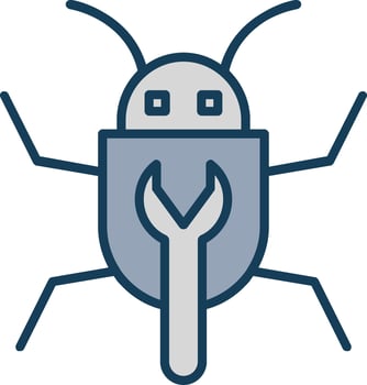 Bug Fixing Line Filled Grey Icon vector