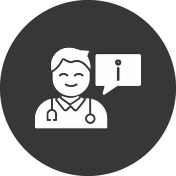 Medical Information Glyph Inverted Icon vector