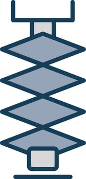 Car Jack Line Filled Grey Icon vector