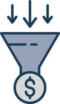 Conversion Optimization Line Filled Grey Icon vector