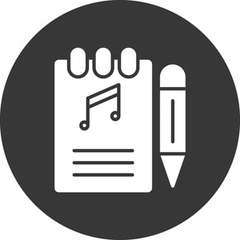 Songwriter Glyph Inverted Icon vector