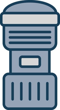 Camera Lens Line Filled Grey Icon vector