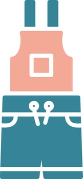 Dungarees Glyph Two Color Icon vector