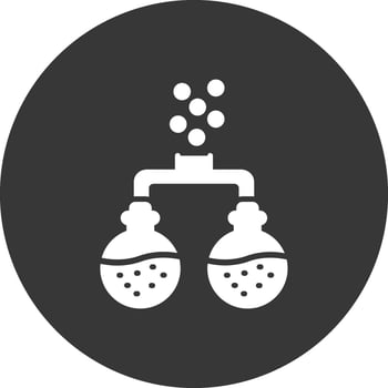 Flasks Glyph Inverted Icon vector