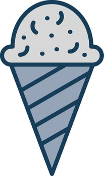 Icecream Line Filled Grey Icon vector