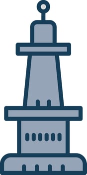 Monument Line Filled Grey Icon vector