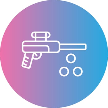 Paintbal Line Gradient Circle Icon vector