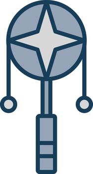 Spin Drum Line Filled Grey Icon vector
