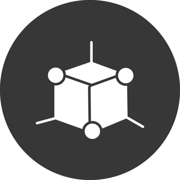 3d Modeling Glyph Inverted Icon vector