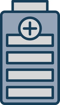 Battery Level Line Filled Grey Icon vector