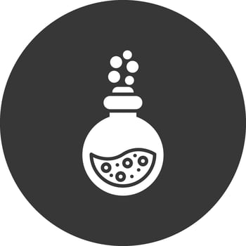 Flask Glyph Inverted Icon vector