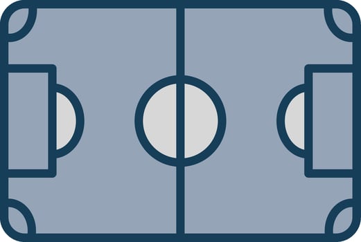 Soccer Field Line Filled Grey Icon vector