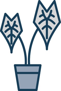 Alocasia Line Filled Grey Icon vector