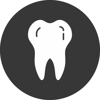 Tooth Glyph Inverted Icon vector