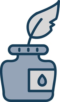 Ink Line Filled Grey Icon vector
