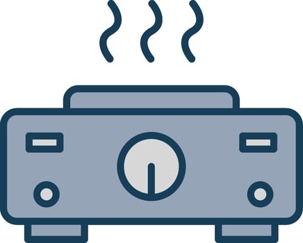 Hot Plate Line Filled Grey Icon vector