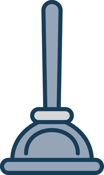 Plunger Line Filled Grey Icon vector