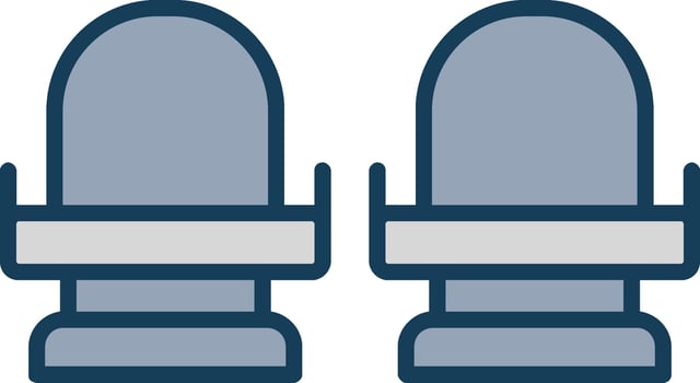 Seats Line Filled Grey Icon vector