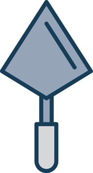 Trowel Line Filled Grey Icon vector