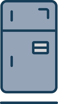 Fridge Line Filled Grey Icon vector