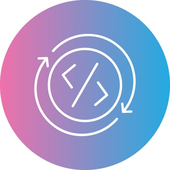 Development Line Gradient Circle Icon vector