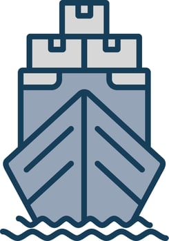 Yacht Line Filled Grey Icon vector