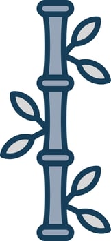 Bamboo Line Filled Grey Icon vector