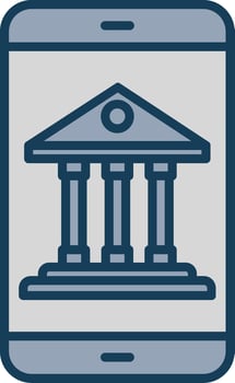 Mobile Banking Line Filled Grey Icon vector