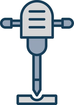 Jackhammer Line Filled Grey Icon vector